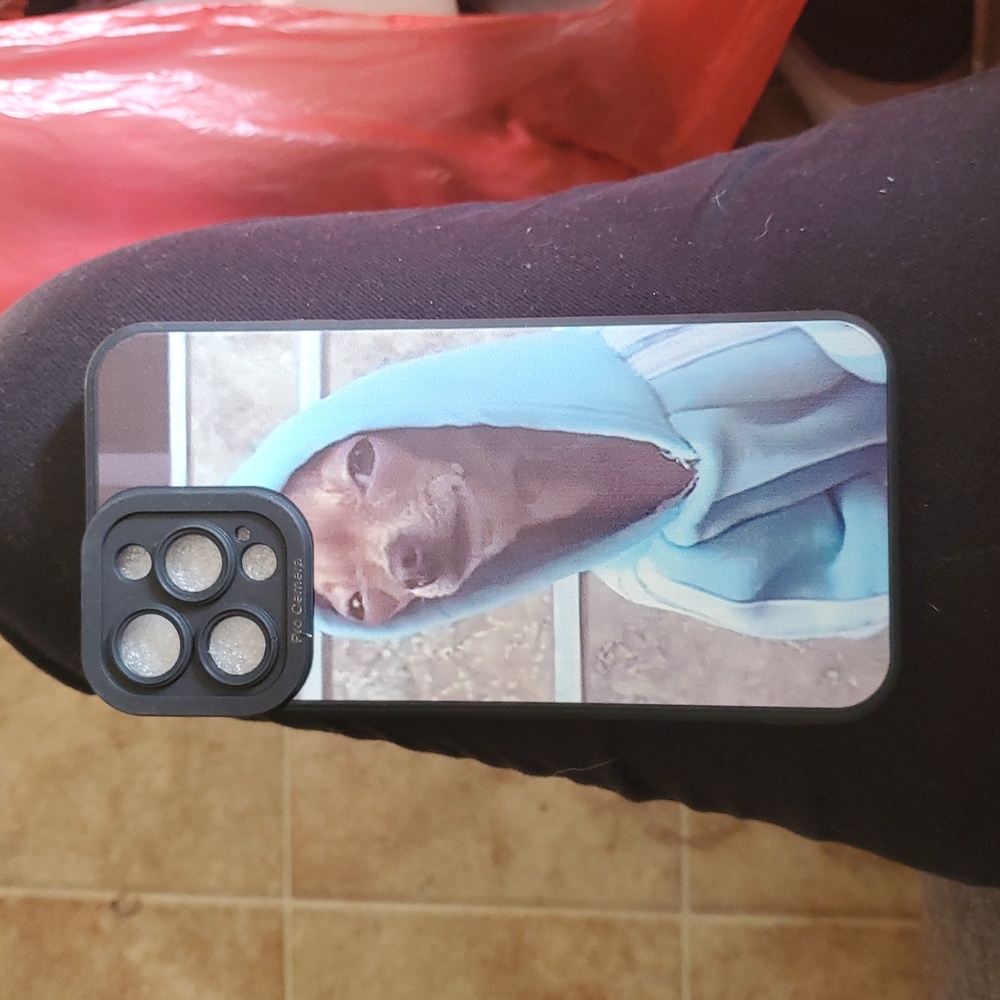 Stylish Dog Print Phone Case - Black and Blue